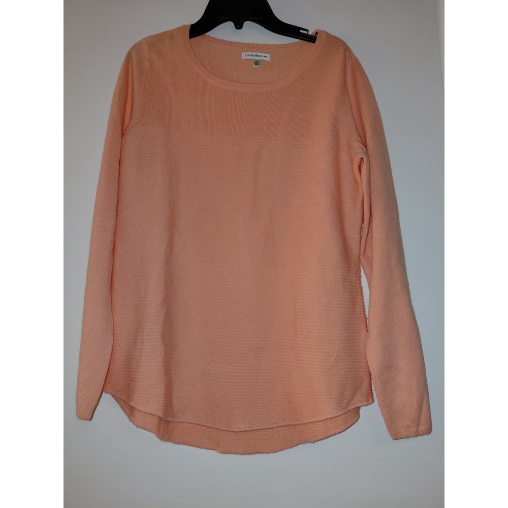 Ladies Croft & Barrow XS Peach Long Sleeve Sweater 100% Cotton EUC Soft